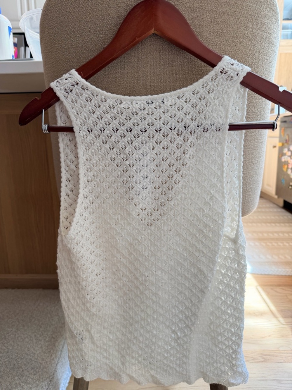 Alice + Olivia Annalise Pointelle Tank Soft White Small NWT - Picture 5 of 6